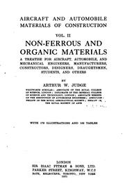 Cover of: Aircraft and Automobile Materials of Construction
