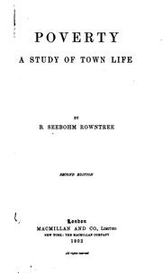 Cover of: Poverty: A Study of Town Life