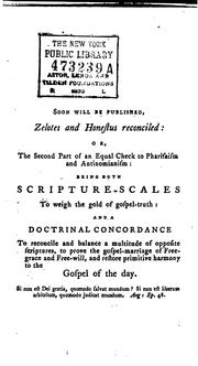 Cover of: The First Part of an Equal Check to Pharisaism and Antinomianism