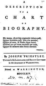 Cover of: A Description of a Chart of Biography: By Joseph Priestley. ...
