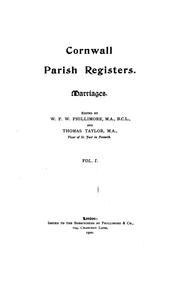 Cornwall parish registers by William Phillimore Watts Phillimore, Thomas Taylor