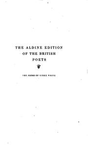Cover of: The Poetical Works of Henry Kirke White