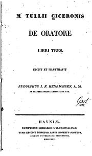 Cover of: M. Tullii Ciceronis De oratore libri tres