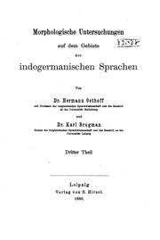 Cover of: Morphologische Untersuchungen auf dem Gebiete der indogermanischen Sprachen