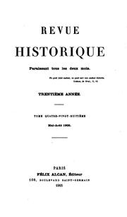 Cover of: Revue historique