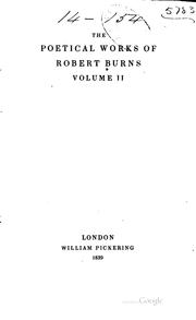 Cover of: The Poetical Works of Robert Burns