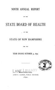 Cover of: Report of the State Board of Health of the State of New Hampshire. 1933/34