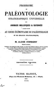 Cover of: Prodrome de paléontologie stratigraphique universelle des animaux mollusques ...