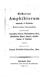 Cover of: Historiae amphibiorum naturalis et literariae fasciculus primus[-secundus] ..