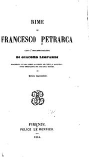Cover of: Rime di Francesco Petrarca