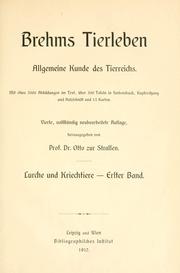 Cover of: Brehms Tierleben.: Allgemeine kunde des Tierreichs.