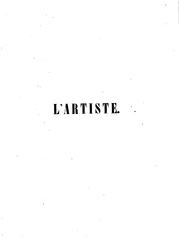 Cover of: L'Artiste