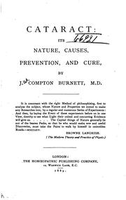 Cover of: Cataract: Its Nature, Causes, Prevention, and Cure