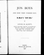 Cover of: Jo's boys and how they turned out: a sequel to Little men