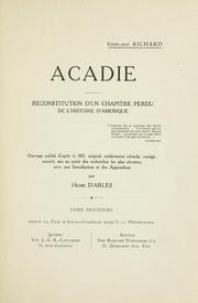 Acadie by Edouard Richard