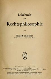 Cover of: Lehrbuch der rechtsphilosophie