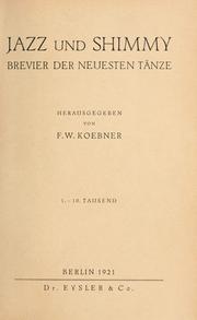 Cover of: Jazzund Shimmy. by F. W. Koebner