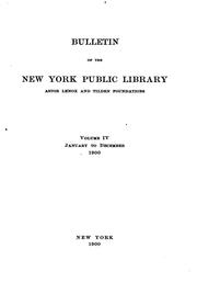 Cover of: Bulletin of the New York Public Library by New York Public Library.