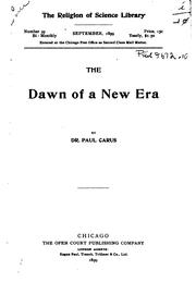 Cover of: The Dawn of a New Era and Other Essays