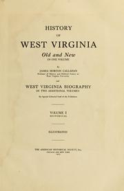 Cover of: History of West Virginia by James Morton Callahan