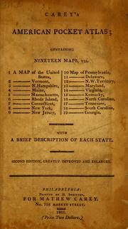Cover of: Carey's American pocket atlas: containing nineteen maps... with a brief description of each state.