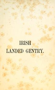 Cover of: The Irish landed gentry when Cromwell came to Ireland by John O'Hart