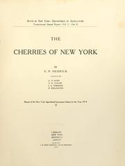 Cover of: The cherries of New York by U. P. Hedrick