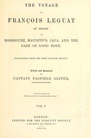 Cover of: The voyage of Francois Leguat of Bresse, to Rodriguez, Mauritius, Java, and the Cape of Good Hope by François Le Guat