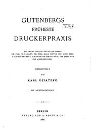 Cover of: Gutenbergs früheste Druckerpraxis