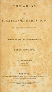 Cover of: works of Jonathan Edwards ...