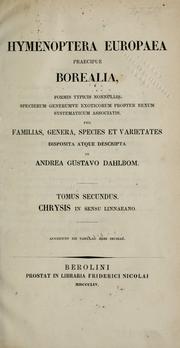 Cover of: Hymenoptera europaea praecipue borealia by Anders Gustav Dahlbom