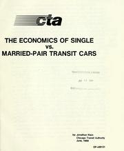 Cover of: The economics of single vs. married-pair transit cars by Jonathan Klein