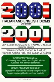 Cover of: 2001 Italian and English idioms (2001 Idioms Series)