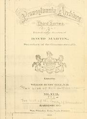 Cover of: Pennsylvania archives: third series