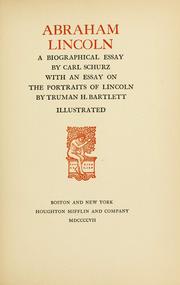 Cover of: Abraham Lincoln: a biographical essay