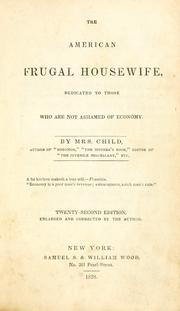Cover of: Frugal housewife: Dedicated to those who are not ashamed of economy.