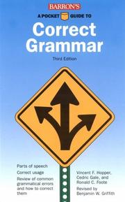 Cover of: A pocket guide to correct grammar by Vincent Foster Hopper