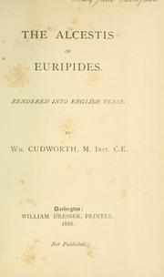 Cover of: The  Alcestis of Euripides.