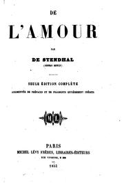 Cover of: De l'amour by Stendhal