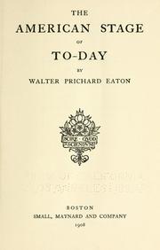 Cover of: American stage of to-day