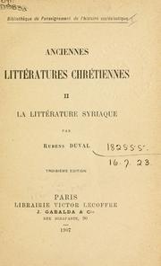 Cover of: Anciennes littératures chrétiennes.