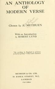 Cover of: An anthology of modern verse: chosen by A. Methuen