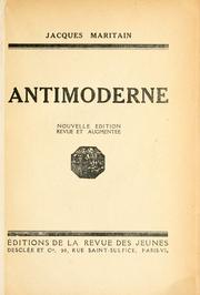 Cover of: Antimoderne. by Jacques Maritain