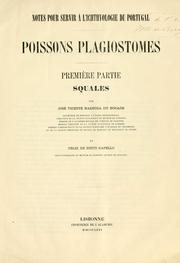 Cover of: Apontamentos para a icthyologia de Portugal: peixes plagiostomos