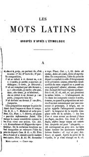 Cover of: Dictionnaire étymologique Latin