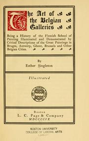 Cover of: art of the Belgian galleries.