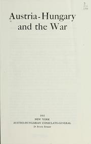 Cover of: Austria-Hungary and the war. by 