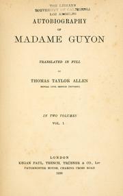 Cover of: Autobiography of Madame Guyon