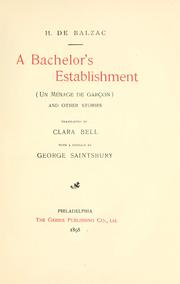 Cover of: A bachelor's establishment by Honoré de Balzac