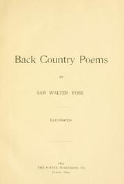 Cover of: Back country poems
